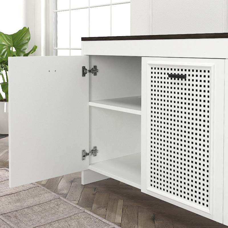 Μπουφές Galatea Megapap χρώμα λευκό - μαύρο rebab 120x45x75εκ.