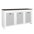 Μπουφές Galatea Megapap χρώμα λευκό - μαύρο rebab 120x45x75εκ.