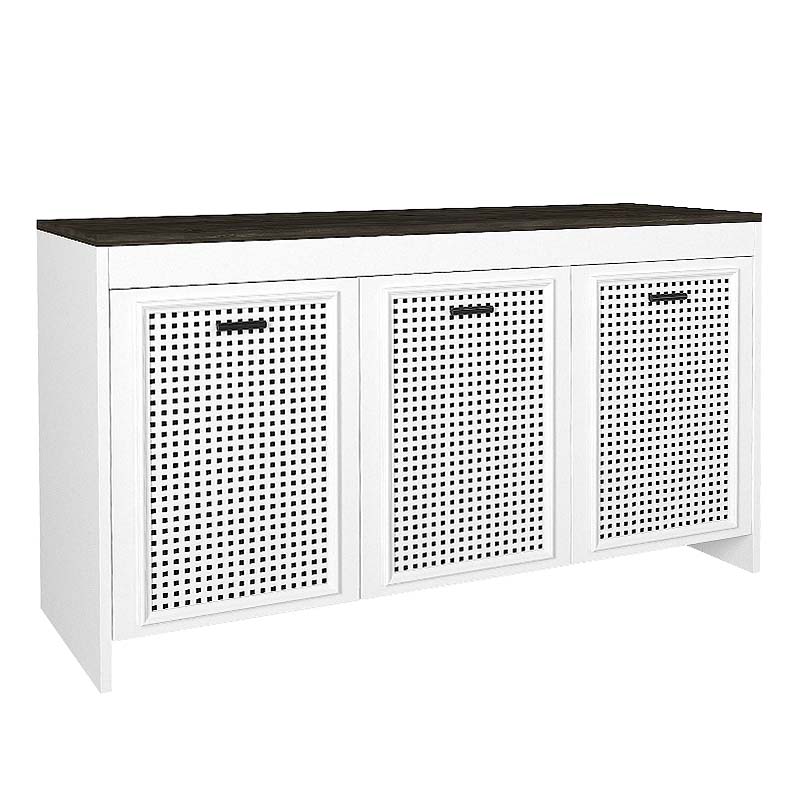 Μπουφές Galatea Megapap χρώμα λευκό - μαύρο rebab 120x45x75εκ.