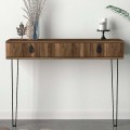 Ursula Megapap melamine wall console in walnut color 120x35,5x90cm.