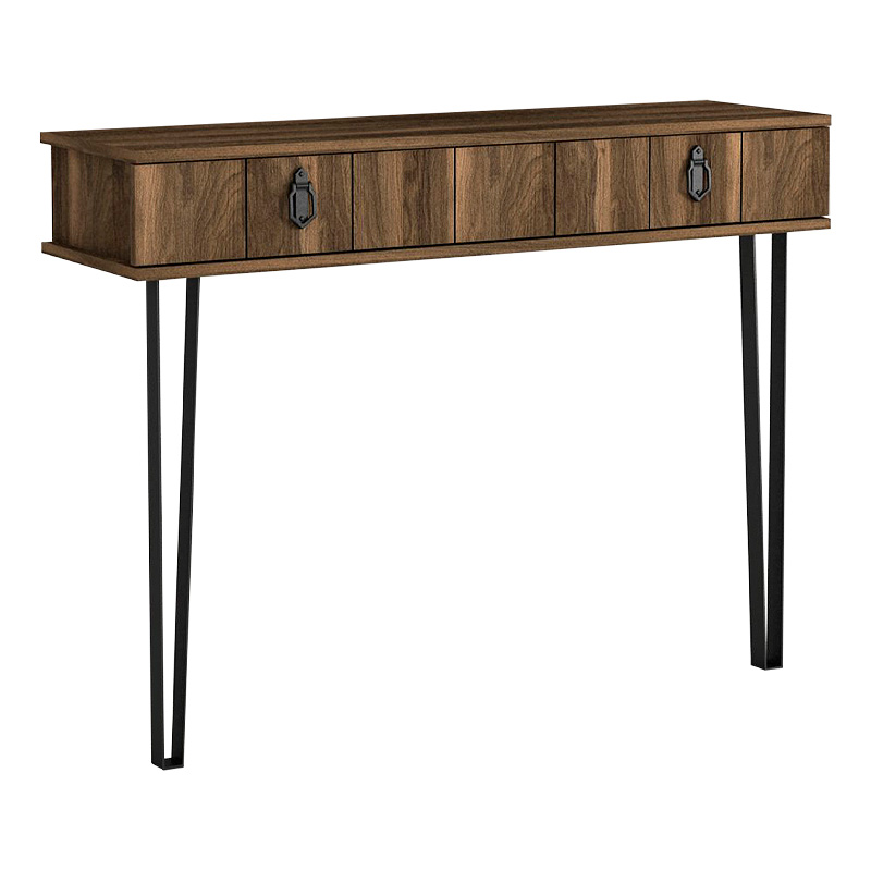 Ursula Megapap melamine wall console in walnut color 120x35,5x90cm.