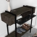Lisbon Megapap melamine console in black rebab - black marble effect color 90x29,6x82cm.