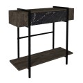 Lisbon Megapap melamine console in black rebab - black marble effect color 90x29,6x82cm.