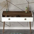 Nadya Megapap melamine wall console in white - walnut color 120x35x89,3cm.