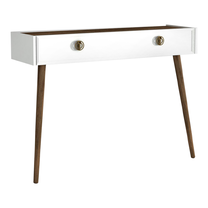 Nadya Megapap melamine wall console in white - walnut color 120x35x89,3cm.