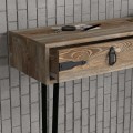 Κονσόλα επιτοίχια Costa Megapap χρώμα καρυδί 120x35x90εκ.