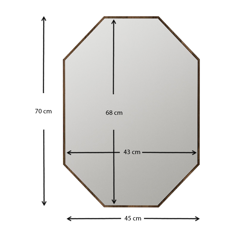 Ursula Μegapap melamine mirror in walnut color 45x2x70cm.