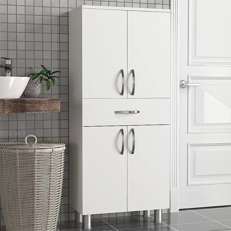 Montana Megapap melamine multipurpose cabinet in white color 59,4x31,5x140cm.