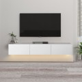 Έπιπλο τηλεόρασης επιτοίχιο Damla Megapap με LED χρώμα λευκό 180x29,5x29,5εκ.