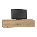 Aristo Megapap melamine wall TV cabinet with LED lighting in sapphire oak color 135x31.6x25cm.