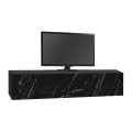 Aristo Megapap melamine wall TV cabinet with LED lighting in black marble effect color 135x31.6x25cm.
