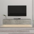 Aristo Megapap melamine wall TV cabinet with LED lighting in white marble effect color 135x31.6x25cm.