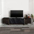 Veyron Megapap  melamine TV stand in black rebab - black marble effect color 180x32,3x45cm.