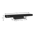 Albares Megapap melamine wall TV cabinet with LED lighting in black color 150x29.6x22cm.
