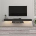 Έπιπλο τηλεόρασης επιτοίχιο Albares Megapap με LED χρώμα ανθρακί 150x29,6x22εκ.