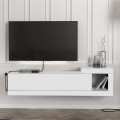 Volare Megapap melamine wall TV cabinet  in white color 150x29,6x38,6cm.