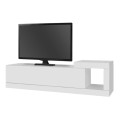 Volare Megapap melamine wall TV cabinet  in white color 150x29,6x38,6cm.