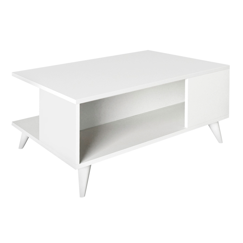 Sedra Megapap melamine coffee table in white color 90x60x38,6cm.