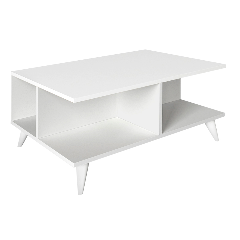 Sedra Megapap melamine coffee table in white color 90x60x38,6cm.