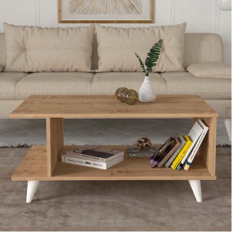 Τραπεζάκι σαλονιού Titus Megapap χρώμα sapphire oak 100x60x45εκ.
