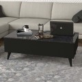 Roy Megapap coffee table with melamine polymorphic black color - marble effect 121x69x40cm.
