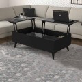 Roy Megapap coffee table with melamine polymorphic black color - marble effect 121x69x40cm.