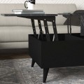 Roy Megapap coffee table with melamine polymorphic black color - marble effect 121x69x40cm.