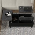 Roy Megapap coffee table with melamine polymorphic black color - marble effect 121x69x40cm.