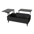 Roy Megapap coffee table with melamine polymorphic black color - marble effect 121x69x40cm.