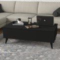 Roy Megapap coffee table with melamine polymorphic black color 121x69x40cm.