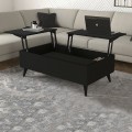 Roy Megapap coffee table with melamine polymorphic black color 121x69x40cm.