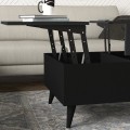 Roy Megapap coffee table with melamine polymorphic black color 121x69x40cm.