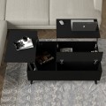 Roy Megapap coffee table with melamine polymorphic black color 121x69x40cm.