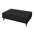 Roy Megapap coffee table with melamine polymorphic black color 121x69x40cm.