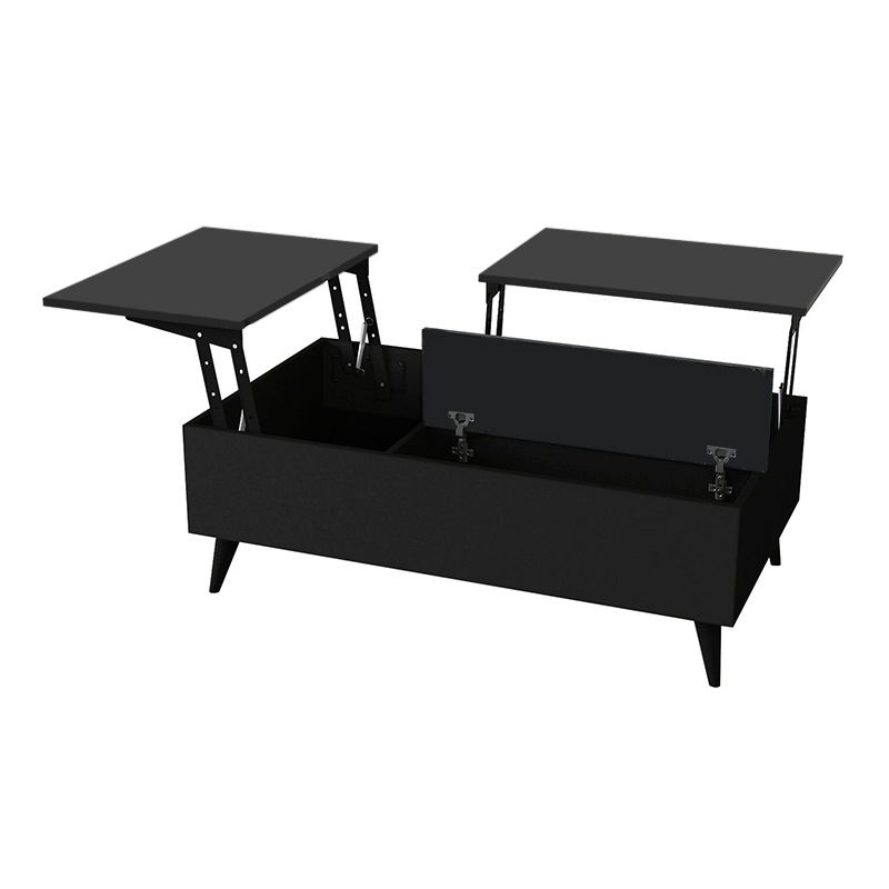 Roy Megapap coffee table with melamine polymorphic black color 121x69x40cm.