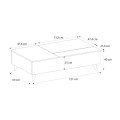 Roy Megapap coffee table with melamine polymorphic black color 121x69x40cm.