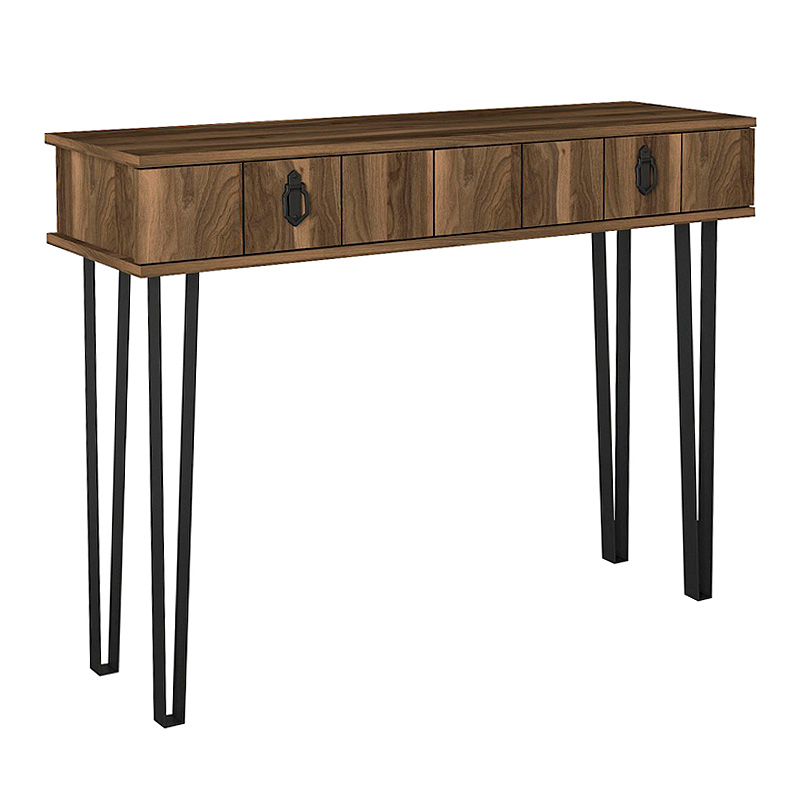 Helsinki Megapap melamine console in walnut color 120x35,5x90cm.