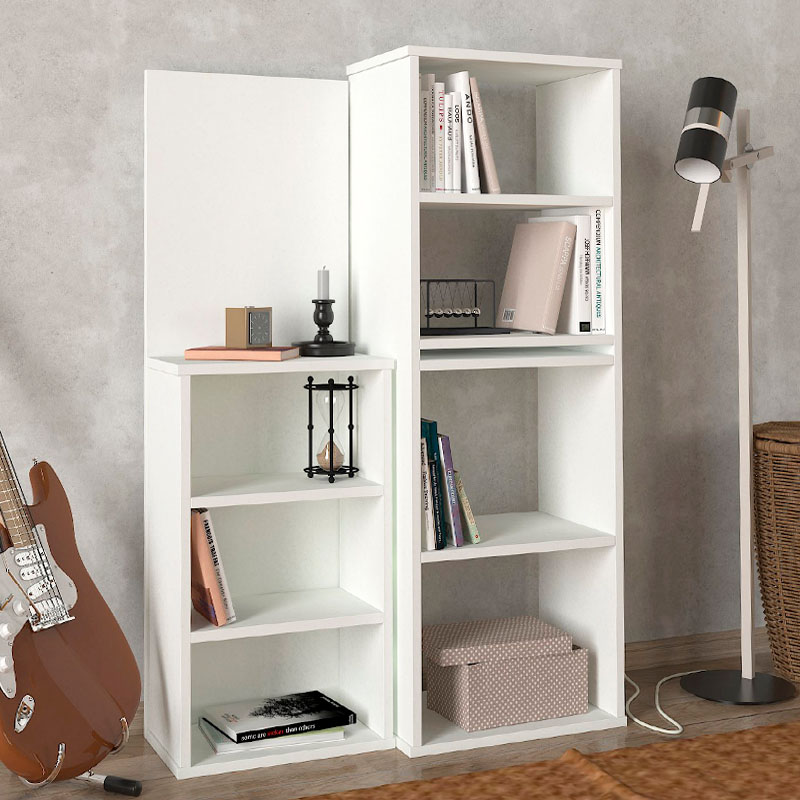 Last Megapap polymorphic work desk made of melamine in white color 119x44.7x123cm.