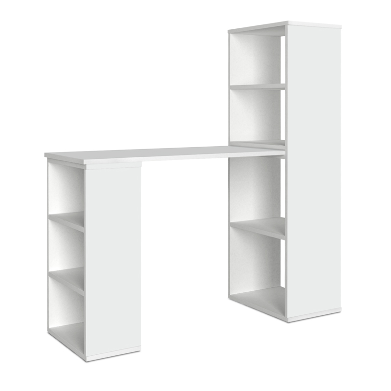 Last Megapap polymorphic work desk made of melamine in white color 119x44.7x123cm.