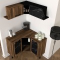 Lambert Megapap corner melamine kitchen furniture in walnut - black marble effect color 92,5x35x83,6cm.