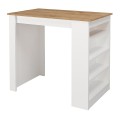 Τραπέζι μπαρ Monaco Megapap χρώμα λευκό - sapphire oak 120x51,6x101,8εκ.