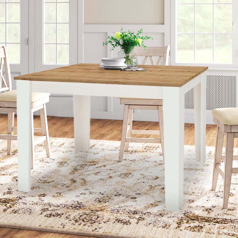 Darlen Megapap melamine dinner table in white - sapphire oak color 110x72x74cm.
