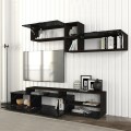 Grill Megapap melamine TV unit in black marble effect color 220x35x47,5cm.