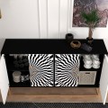 Μπουφές Gradel Megapap χρώμα μαύρο - ασπρόμαυρο 150x35x83,6εκ.