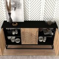 Μπουφές Themis Megapap χρώμα μαύρο - sapphire oak 150x35x83,6εκ.