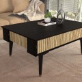 Bolea Megapap melamine coffee table in modern black and oak color 90x60x38.6cm.