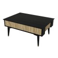 Bolea Megapap melamine coffee table in modern black and oak color 90x60x38.6cm.