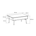 Bolea Megapap melamine coffee table in modern black and oak color 90x60x38.6cm.