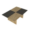 Venita Megapap melamine coffee table in sapphire - anthracite color 90x60x33.8cm.