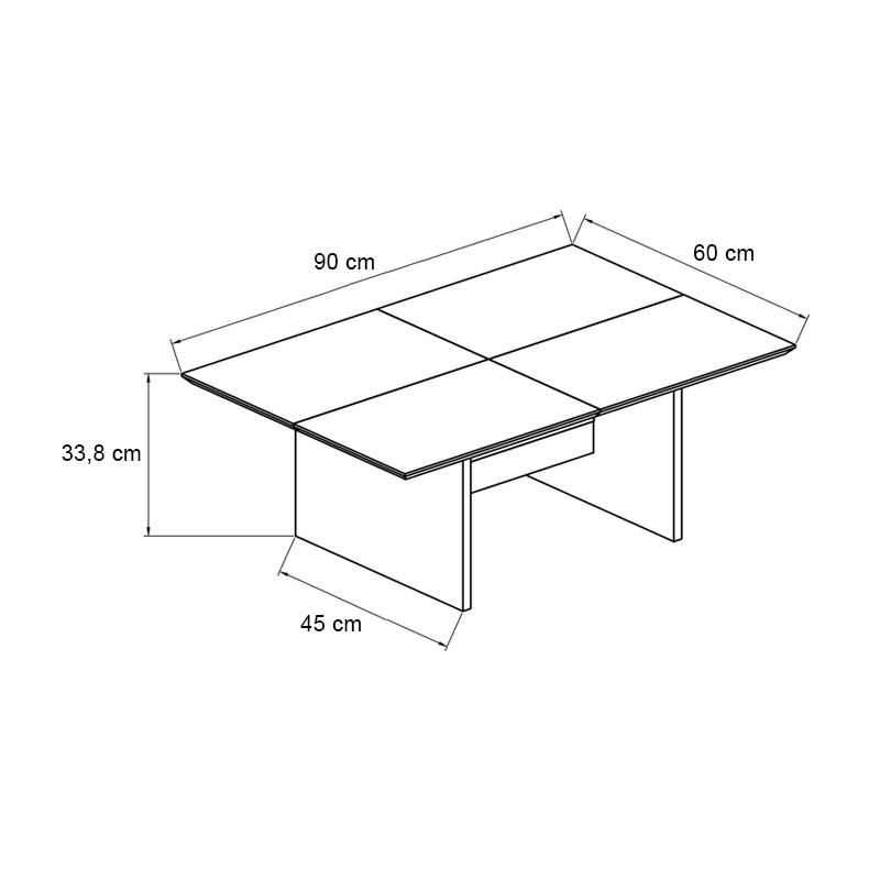 Venita Megapap melamine coffee table in sapphire - anthracite color 90x60x33.8cm.